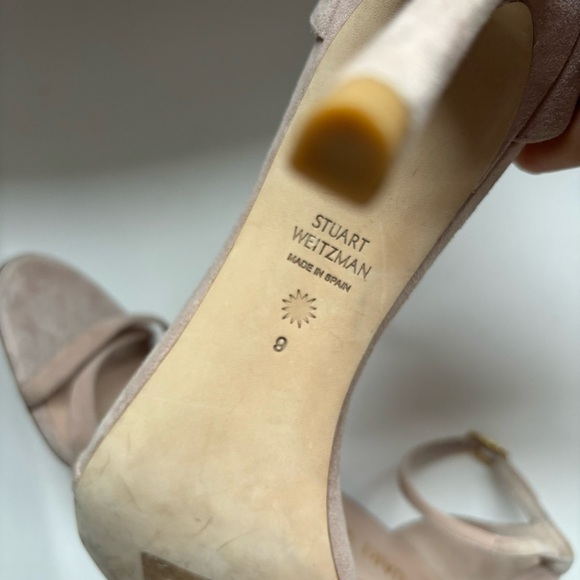 Stuart Weitzman Nunakedstraight Suede Sandal Sz 9 - Picture 9 of 9